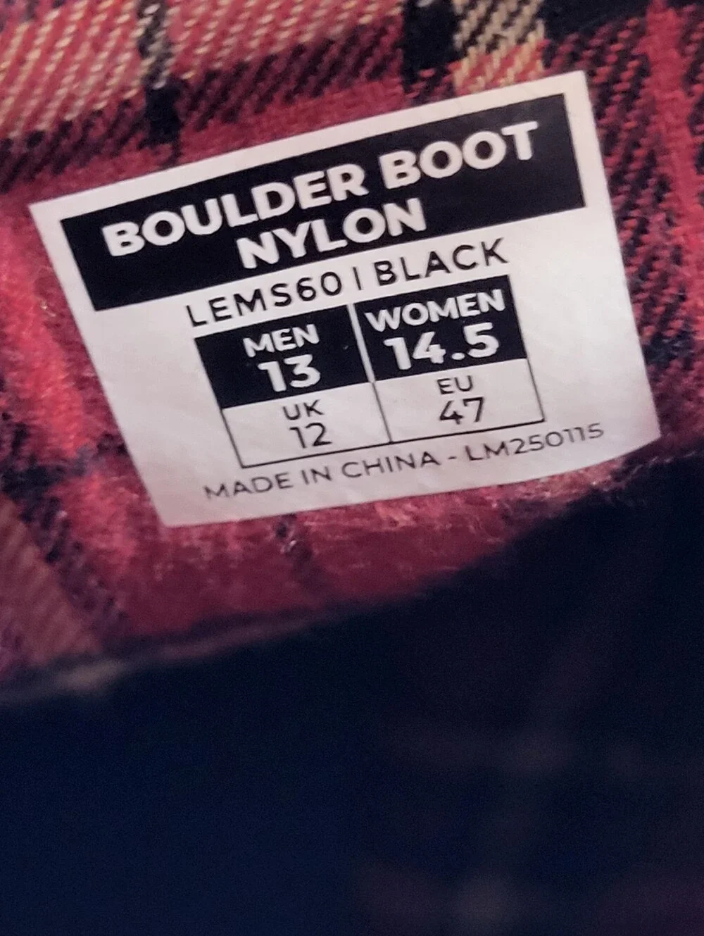 Lems Boulder Minimalist Walking Boots Black Men’s Size 13 No Insoles